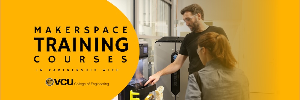 Graphical element about the makerpace training courses