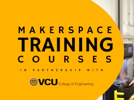 Graphical element about the makerpace training courses